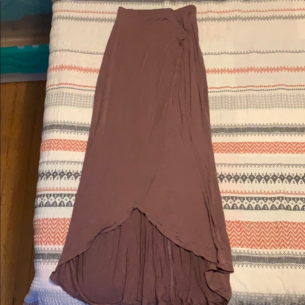 Mauve split long skirt